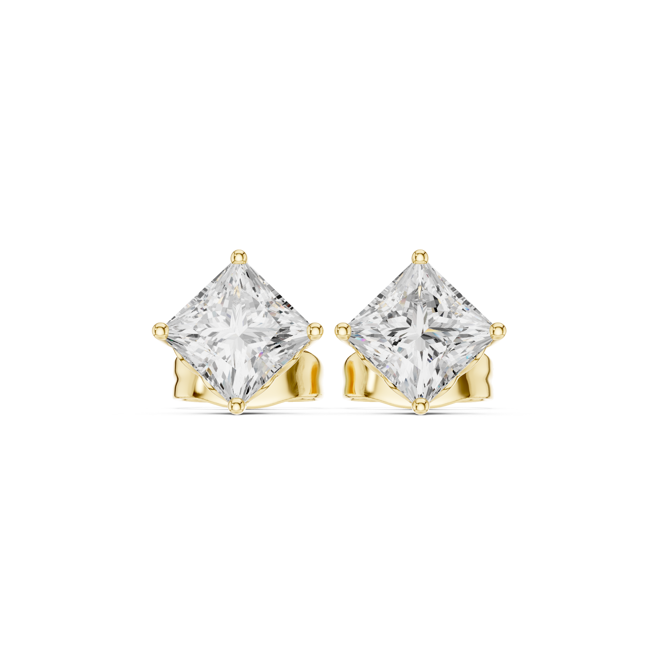 Princess Cut Lab-Grown Diamond Stud Earrings 14K Gold Wedding Earrings for Women Birthday & Anniversary Gift
