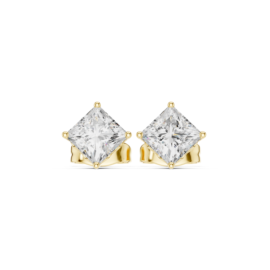 Princess Cut Lab-Grown Diamond Stud Earrings 14K Gold Wedding Earrings for Women Birthday & Anniversary Gift