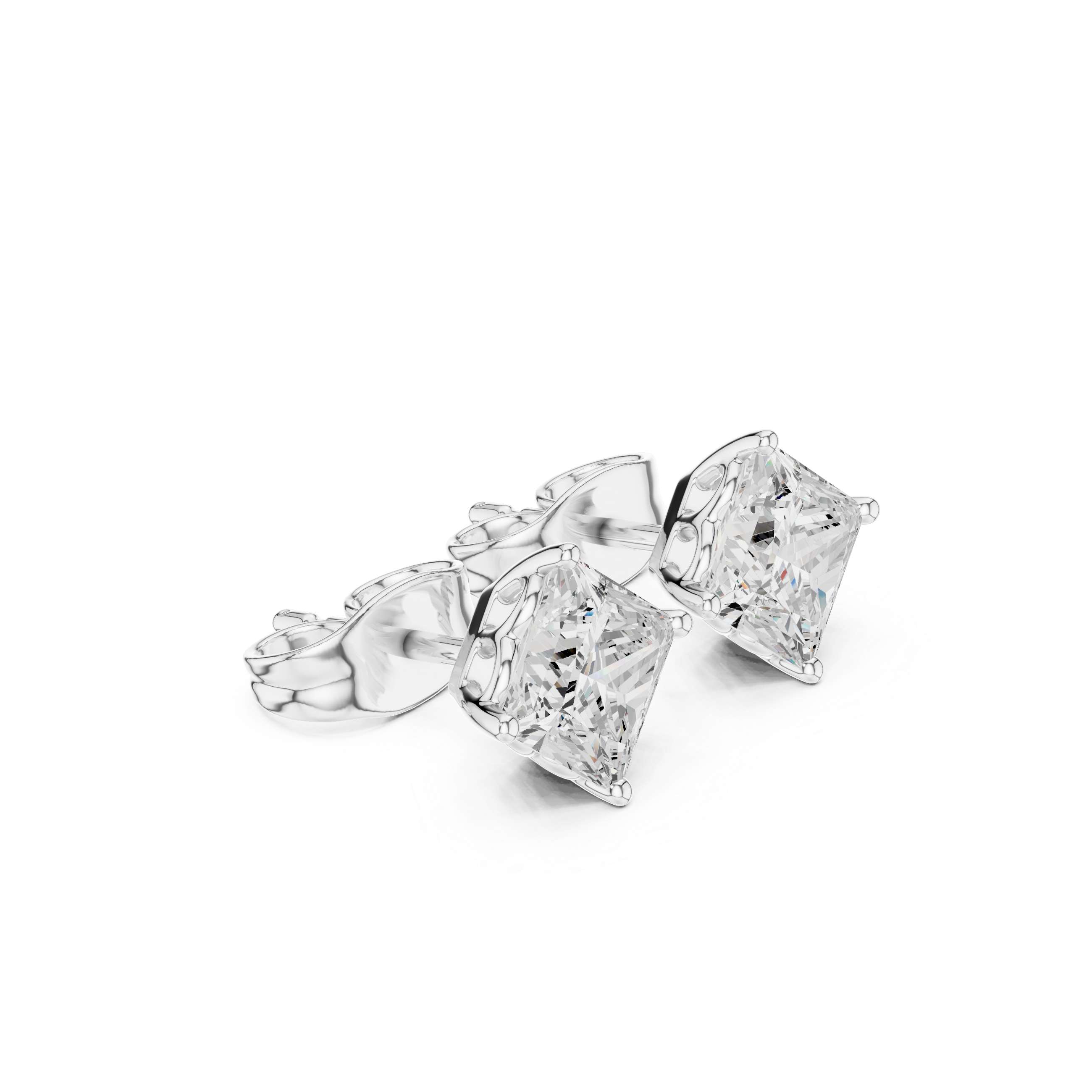 Princess Cut Lab-Grown Diamond Stud Earrings 14K Gold Wedding Earrings for Women Birthday & Anniversary Gift