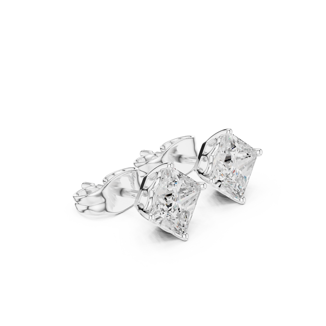 Princess Cut Lab-Grown Diamond Stud Earrings 14K Gold Wedding Earrings for Women Birthday & Anniversary Gift