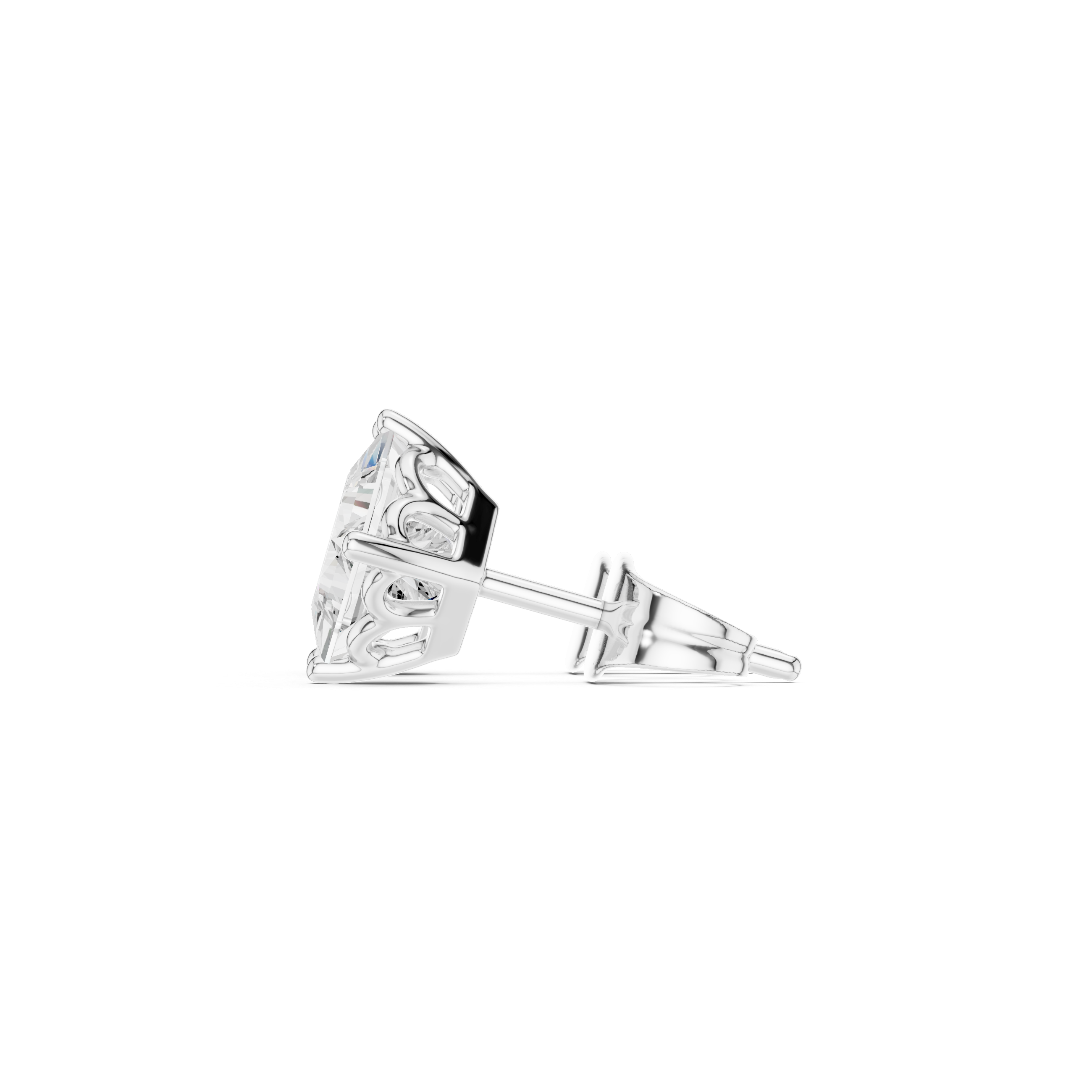 Princess Cut Lab-Grown Diamond Stud Earrings 14K Gold Wedding Earrings for Women Birthday & Anniversary Gift