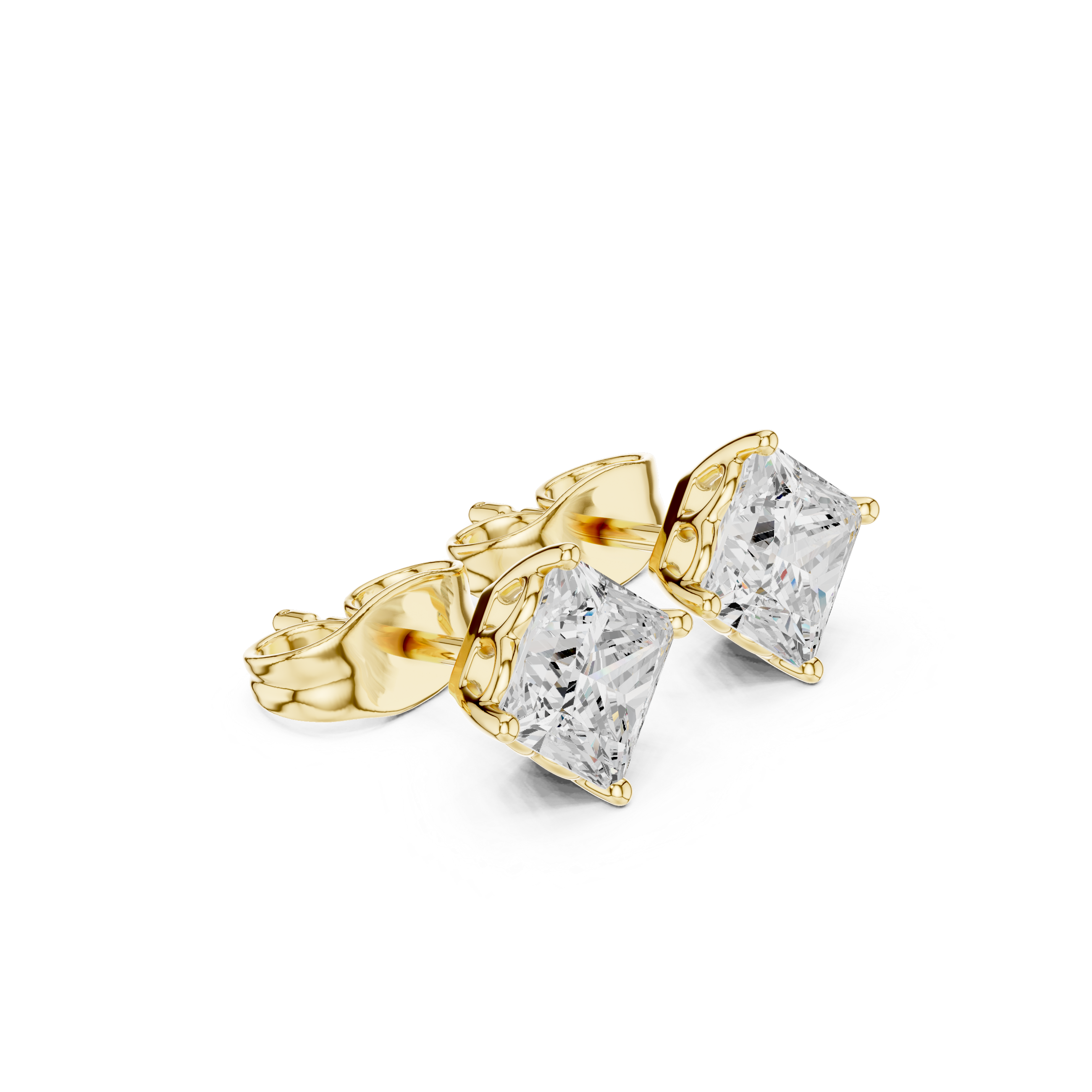 Princess Cut Lab-Grown Diamond Stud Earrings 14K Gold Wedding Earrings for Women Birthday & Anniversary Gift