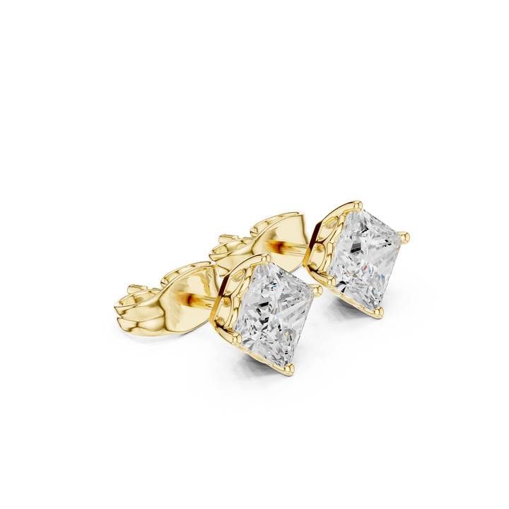 Princess Cut Lab-Grown Diamond Stud Earrings 14K Gold Wedding Earrings for Women Birthday & Anniversary Gift