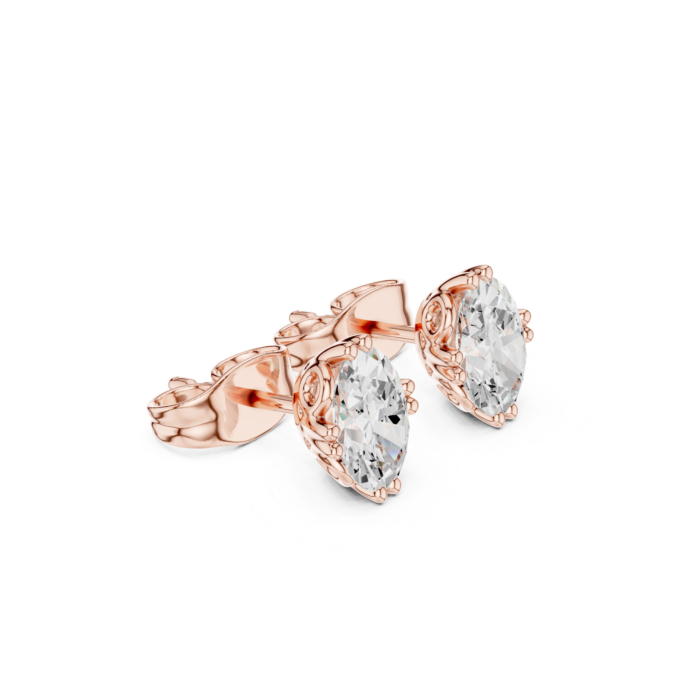 Oval Cut Lab-Grown Diamond Stud Earrings 14K Gold Wedding Earrings for Women Birthday & Anniversary Gift