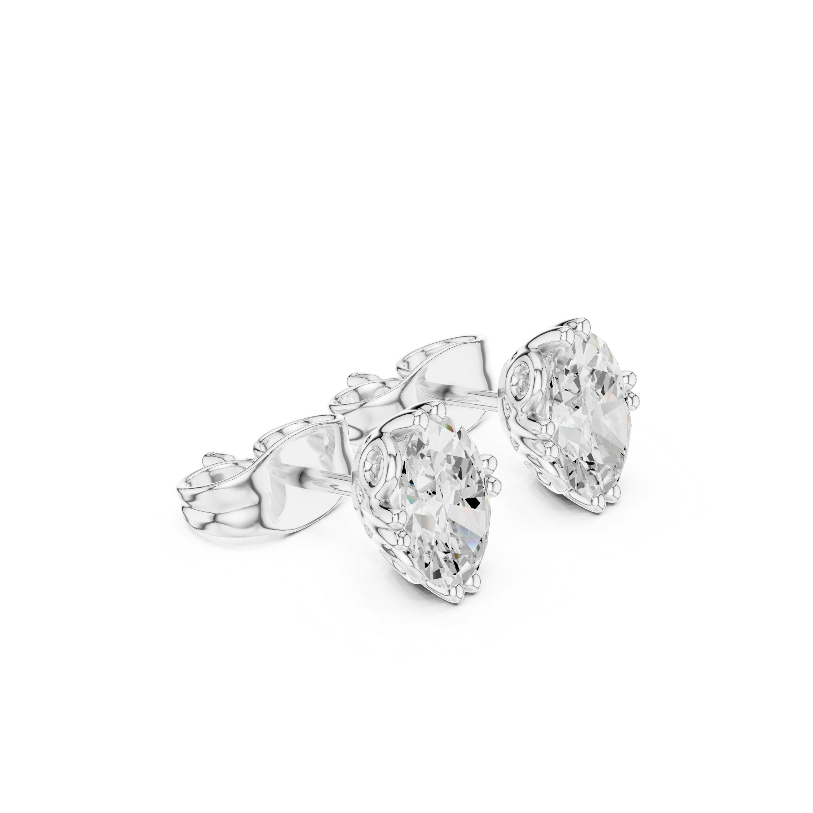 Oval Cut Lab-Grown Diamond Stud Earrings 14K Gold Wedding Earrings for Women Birthday & Anniversary Gift