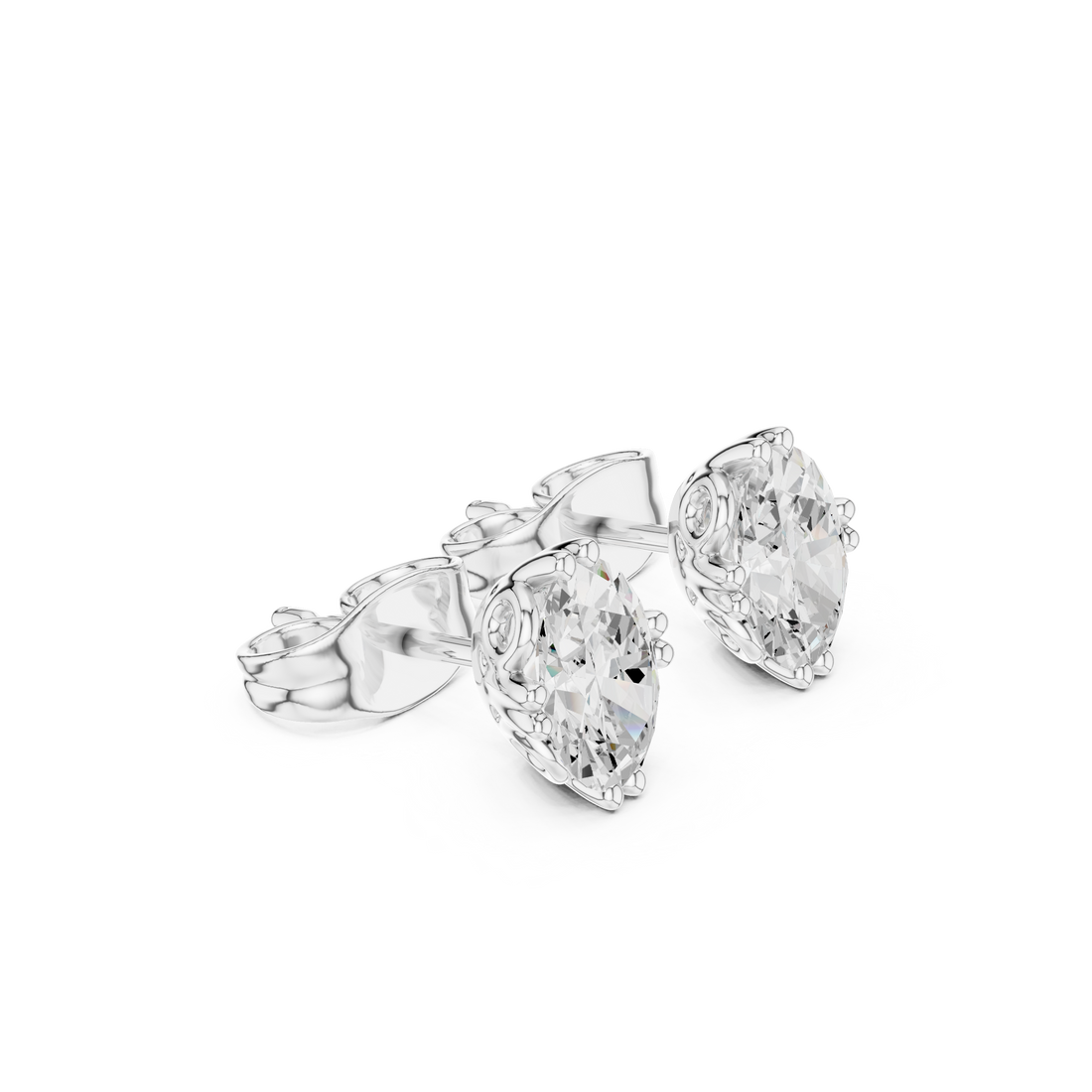 Oval Cut Lab-Grown Diamond Stud Earrings 14K Gold Wedding Earrings for Women Birthday & Anniversary Gift