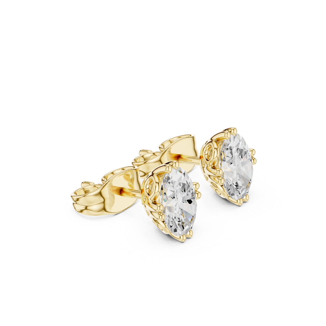 Oval Cut Lab-Grown Diamond Stud Earrings 14K Gold Wedding Earrings for Women Birthday & Anniversary Gift