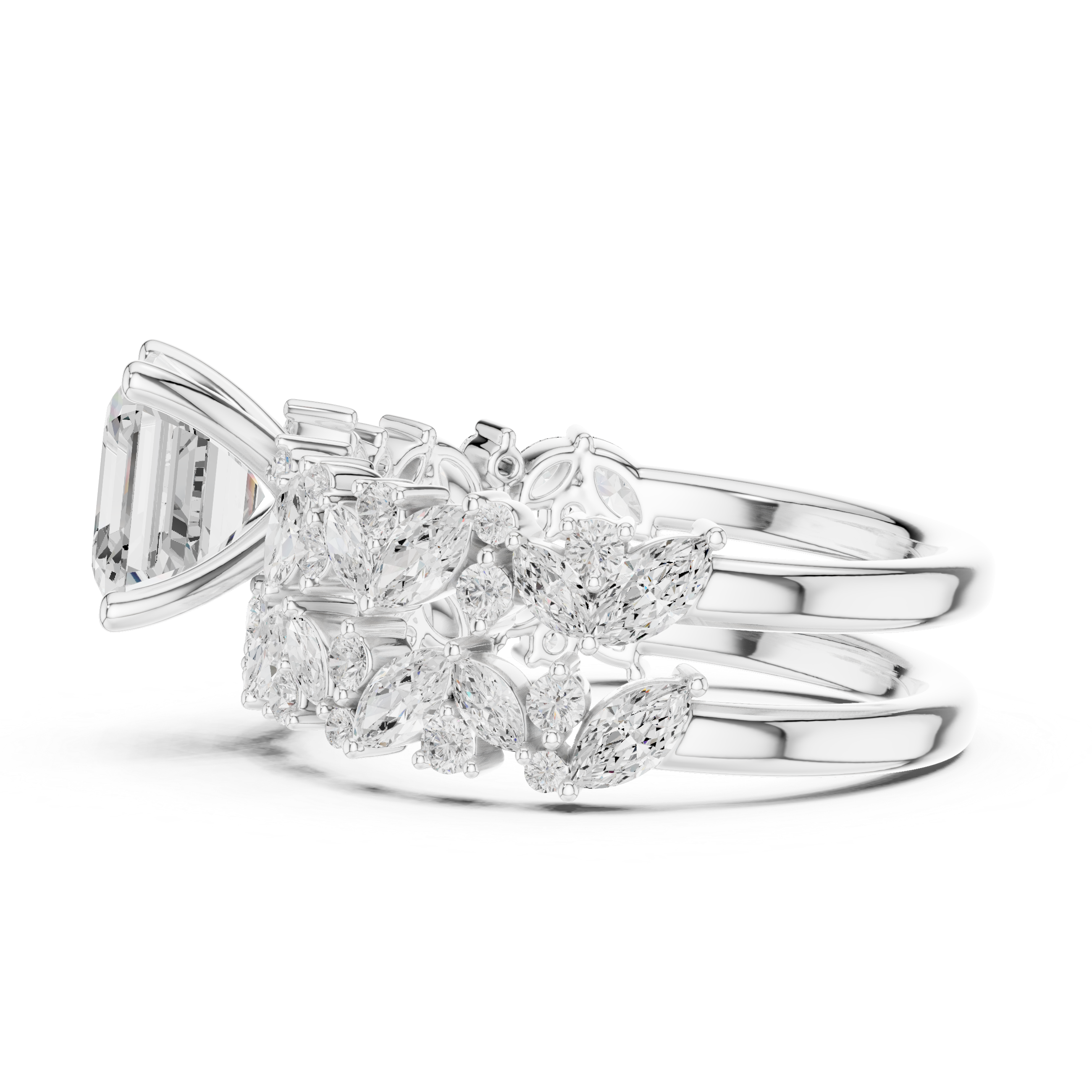 EF VS/SI Lab-Created Certified Diamond Bridal Set Ring – in 14K Yellow Gold | Women's Engagement or Wedding