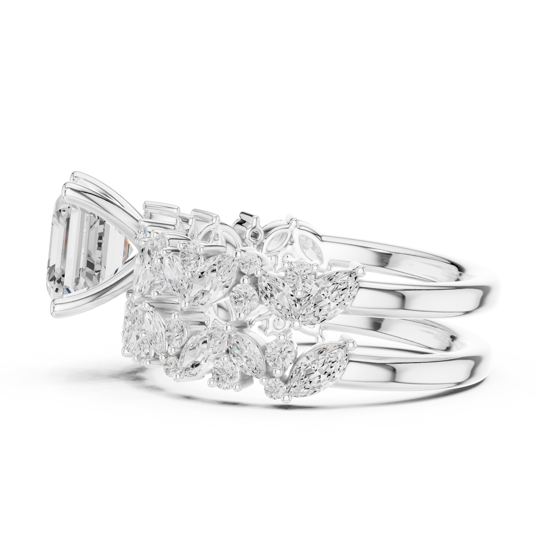 EF VS/SI Lab-Created Certified Diamond Bridal Set Ring – in 14K Yellow Gold | Women's Engagement or Wedding