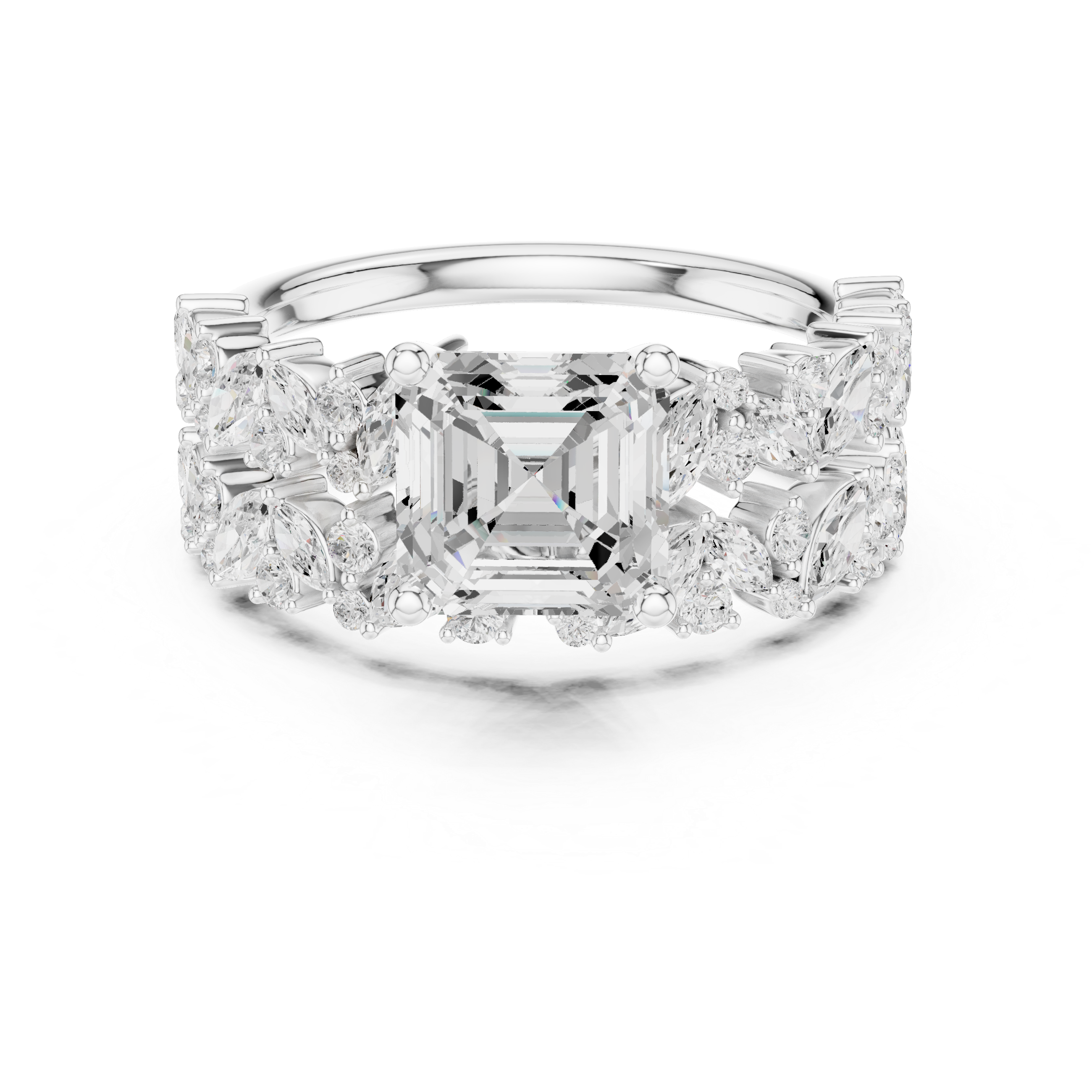 EF VS/SI Lab-Created Certified Diamond Bridal Set Ring – in 14K Yellow Gold | Women's Engagement or Wedding