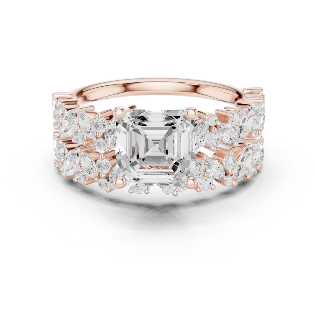 EF VS/SI Lab-Created Certified Diamond Bridal Set Ring – in 14K Yellow Gold | Women's Engagement or Wedding