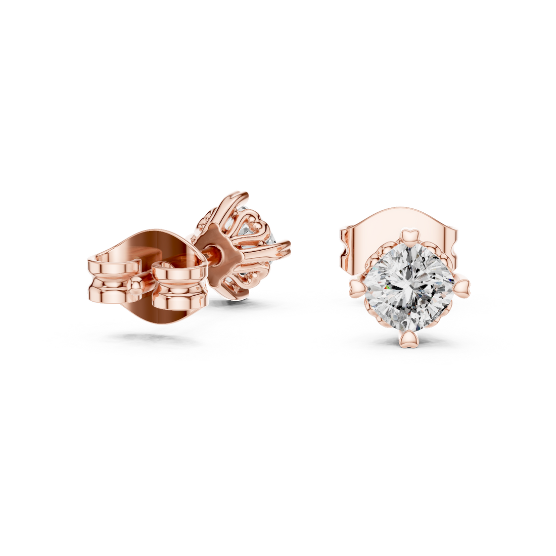 Lab-Grown Diamond Stud Earrings 14K Gold Wedding Earrings for Women Birthday & Anniversary Gift
