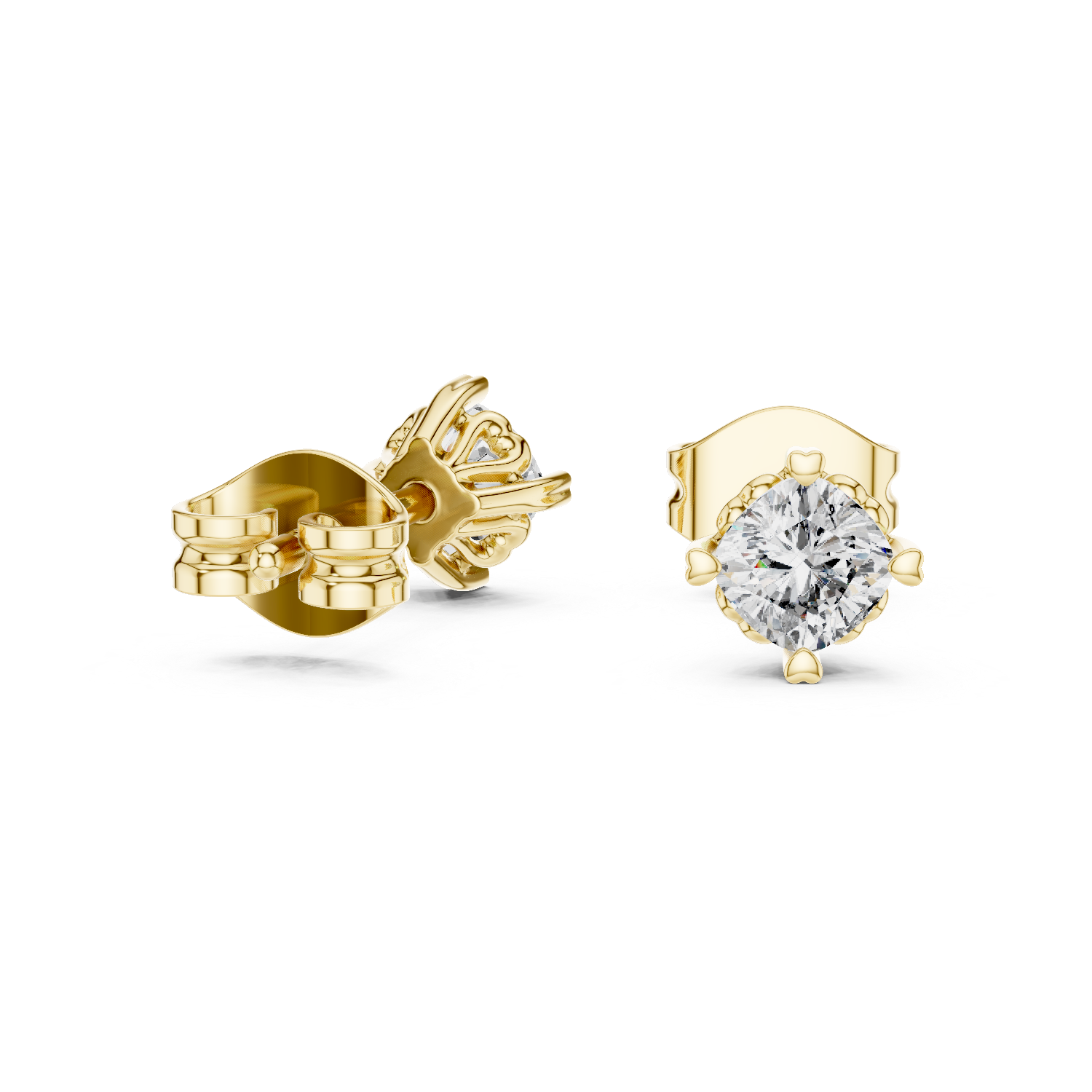 Lab-Grown Diamond Stud Earrings 14K Gold Wedding Earrings for Women Birthday & Anniversary Gift