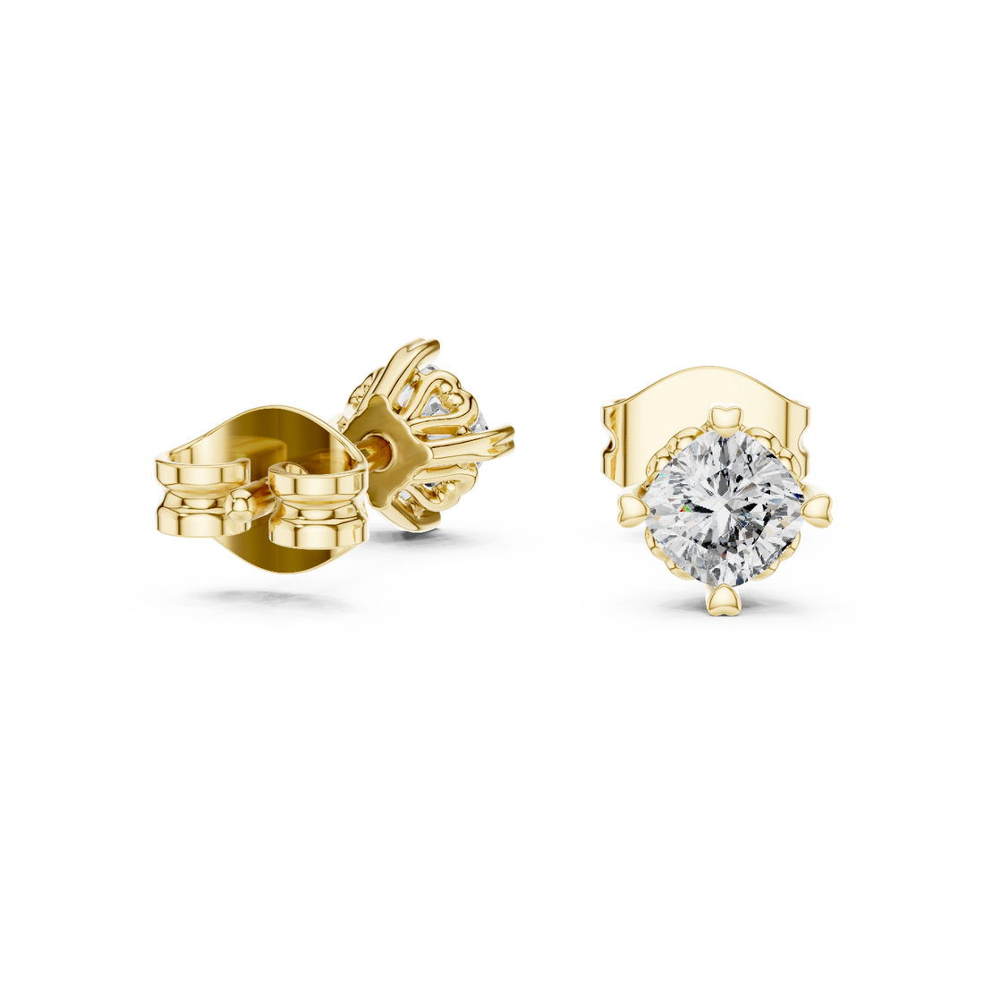 Lab-Grown Diamond Stud Earrings 14K Gold Wedding Earrings for Women Birthday & Anniversary Gift