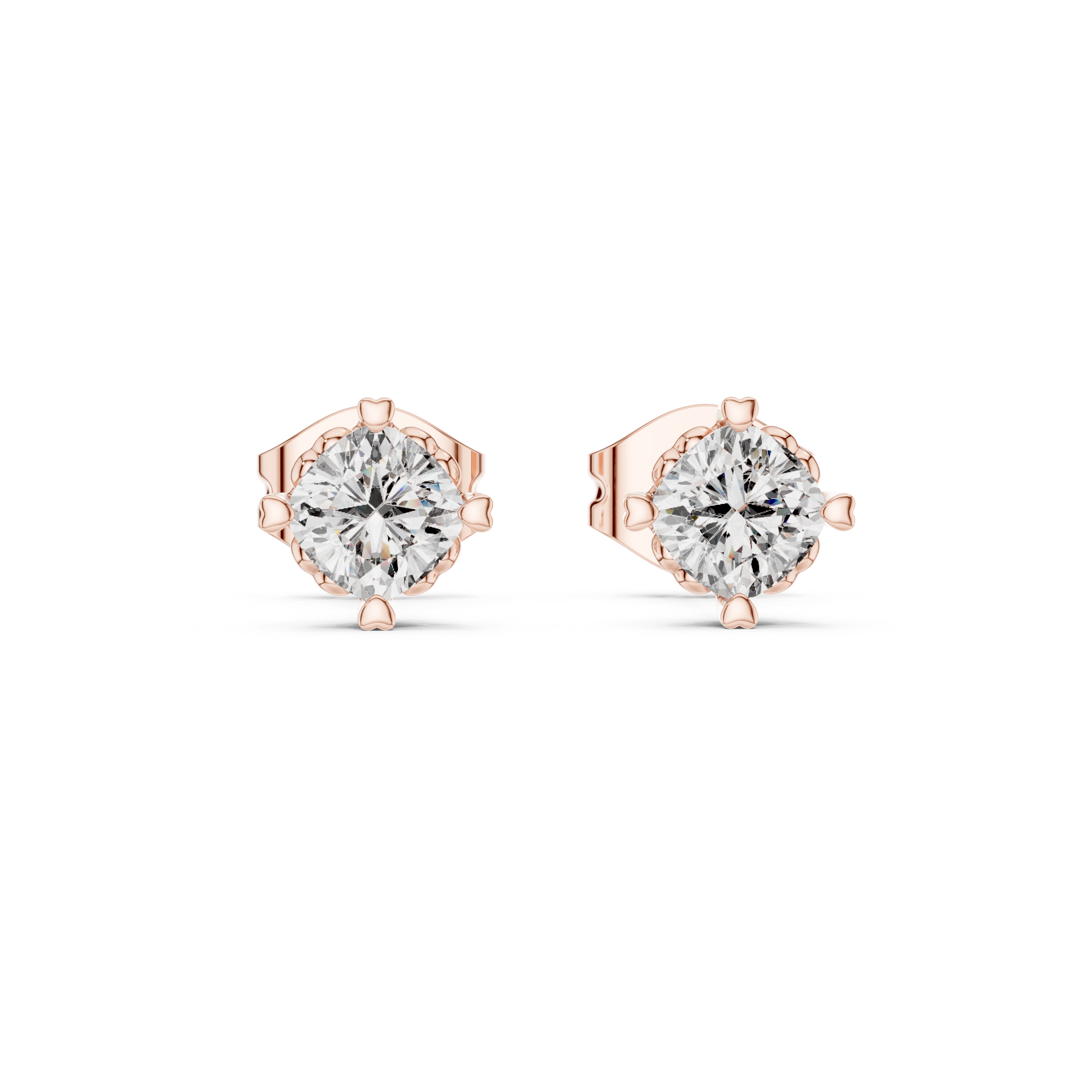 Lab-Grown Diamond Stud Earrings 14K Gold Wedding Earrings for Women Birthday & Anniversary Gift