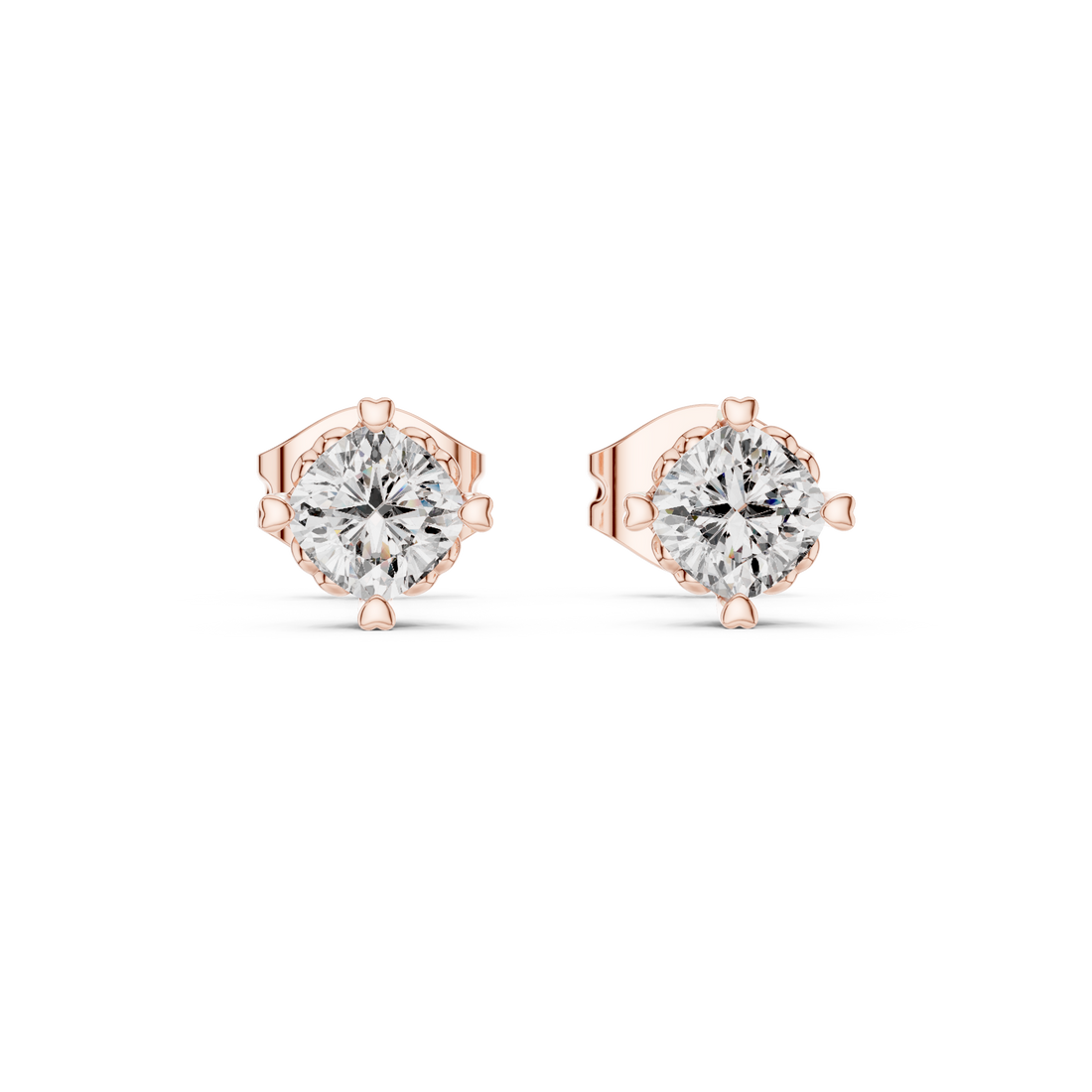 Lab-Grown Diamond Stud Earrings 14K Gold Wedding Earrings for Women Birthday & Anniversary Gift