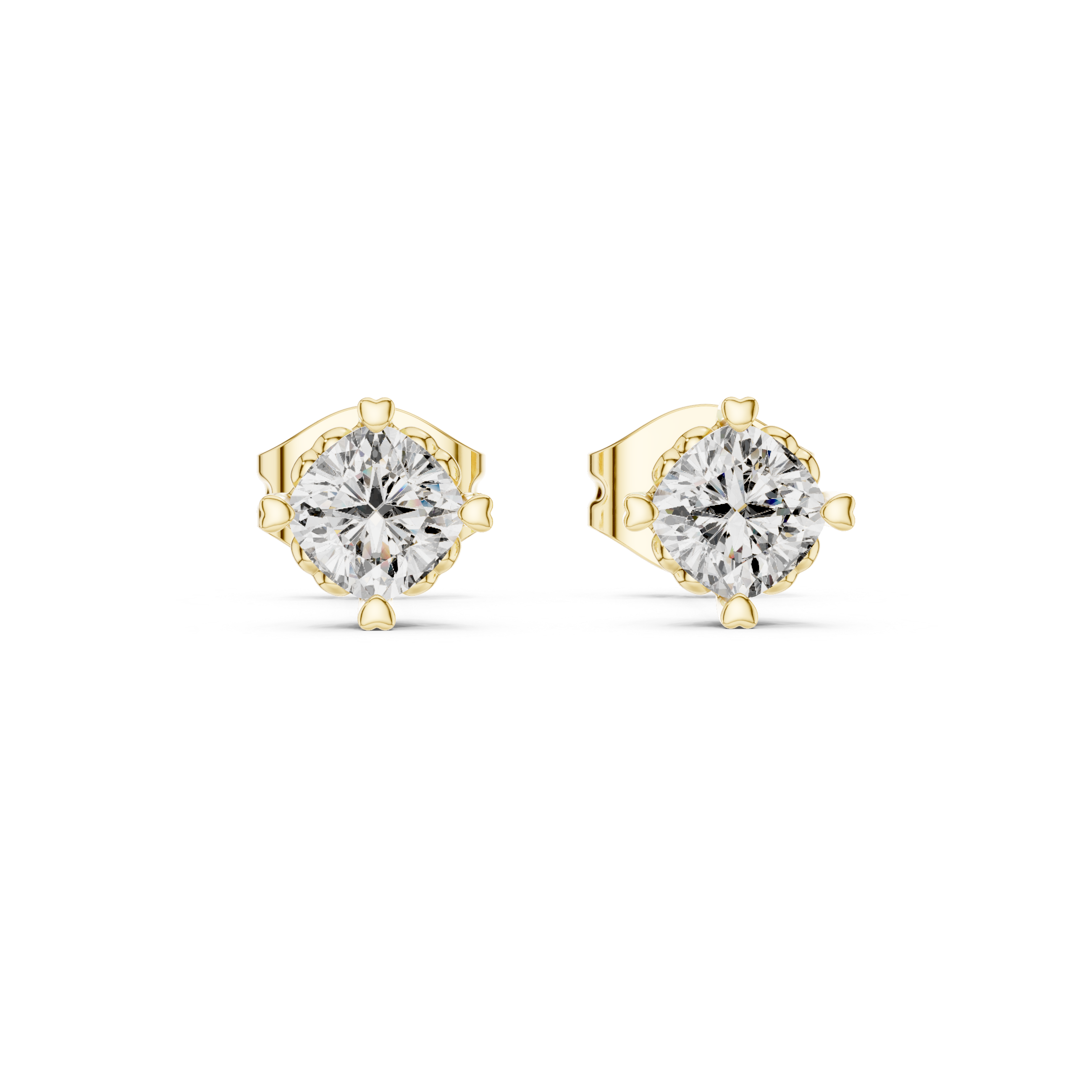 Lab-Grown Diamond Stud Earrings 14K Gold Wedding Earrings for Women Birthday & Anniversary Gift