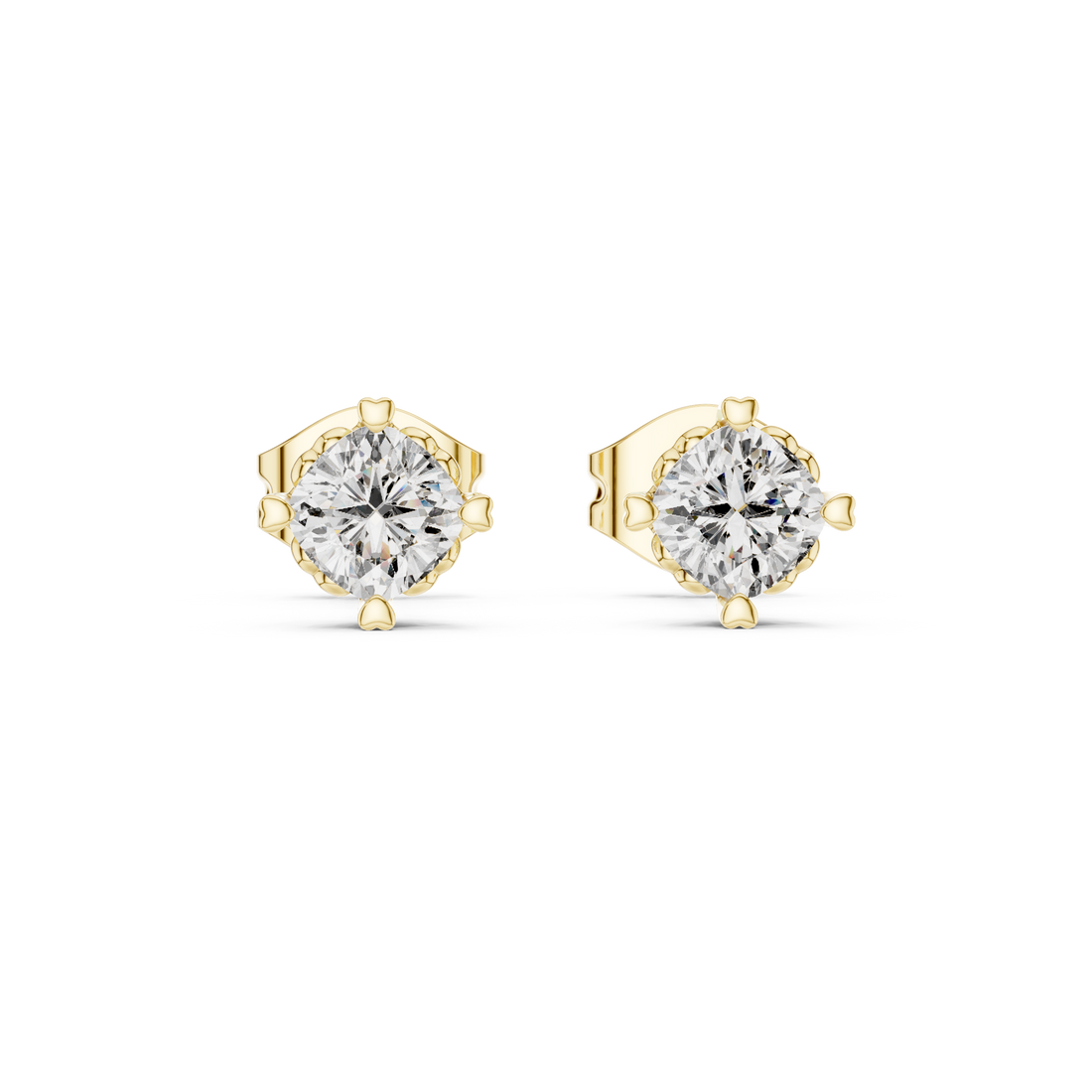 Lab-Grown Diamond Stud Earrings 14K Gold Wedding Earrings for Women Birthday & Anniversary Gift
