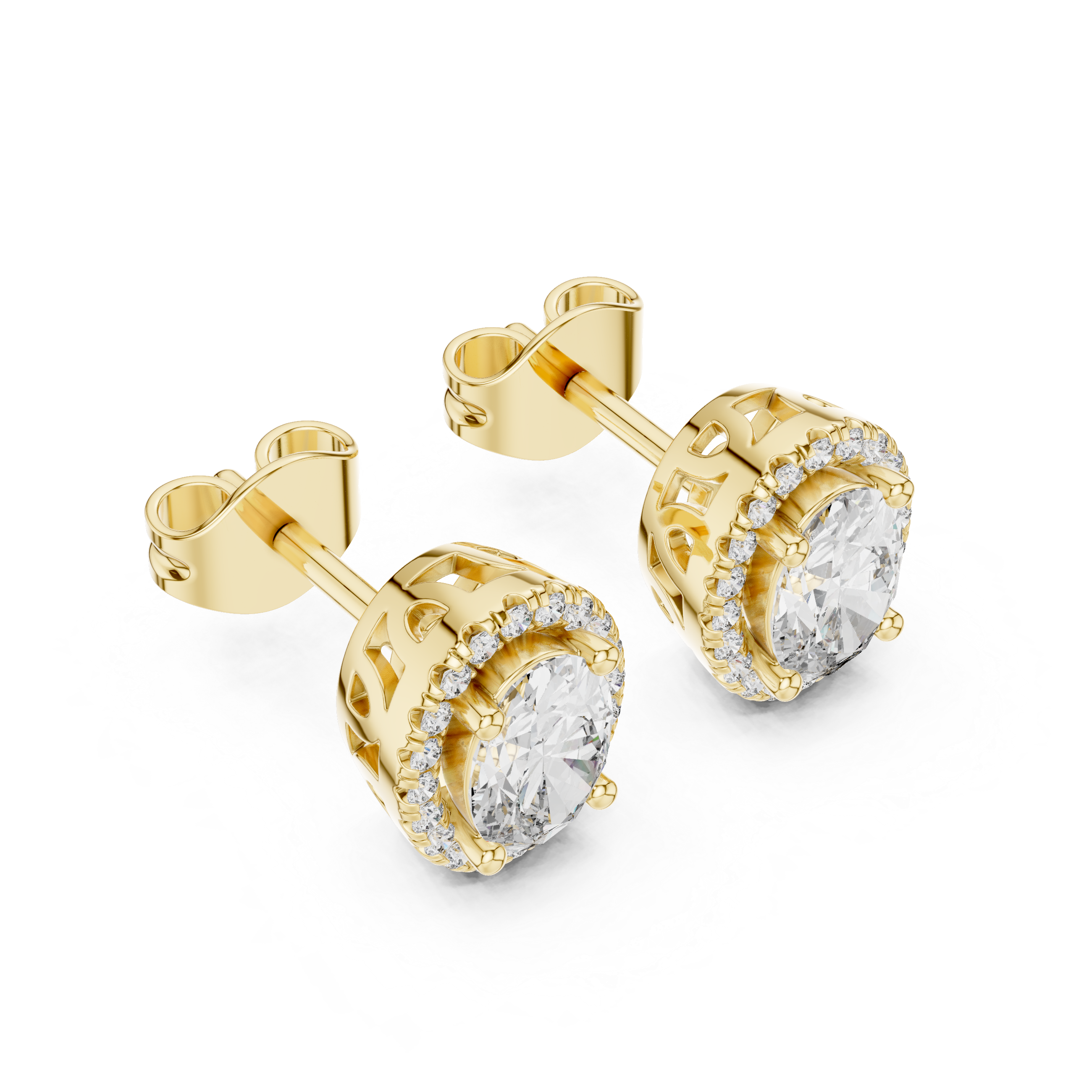 1.2CT Lab-Grown Diamond Stud Earrings 14K Gold Wedding Earrings for Women Birthday & Anniversary Gift