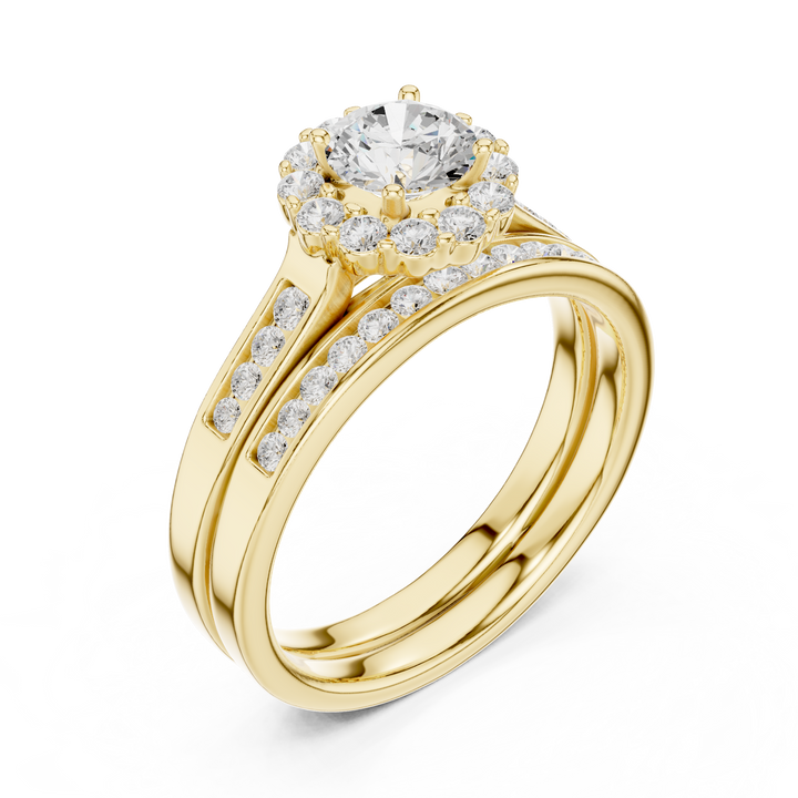 Lab Diamond Wedding Band, Round Brilliant EF/VS Matching Band with Engagement Ring, Stacking Band Gift 14K Gold