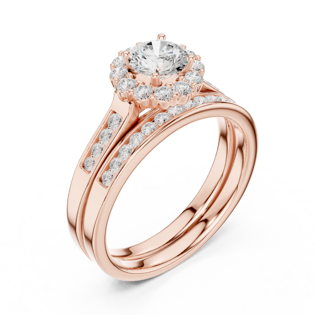 Lab Diamond Wedding Band, Round Brilliant EF/VS Matching Band with Engagement Ring, Stacking Band Gift 14K Gold