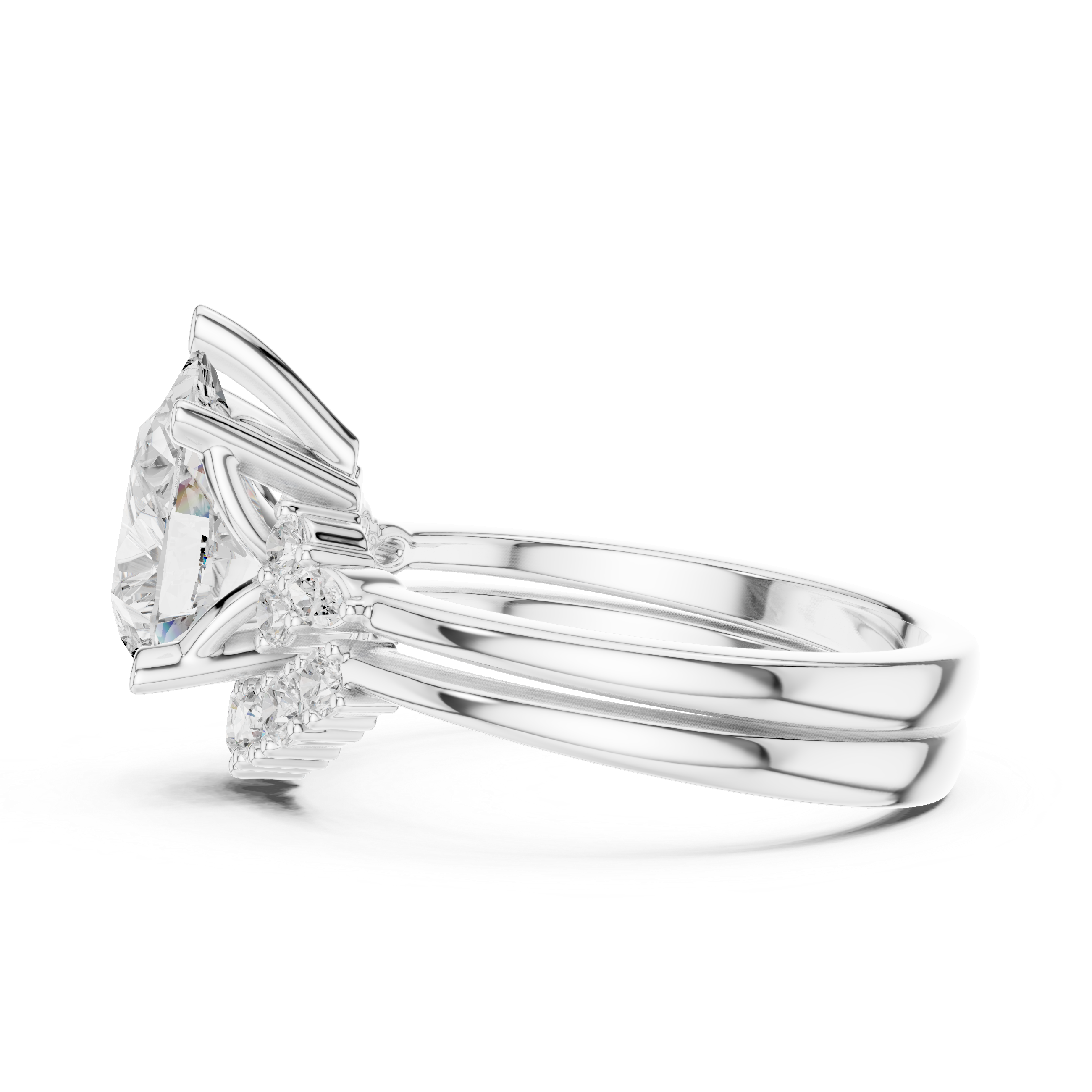 2.92Carat Bridal Set Ring – EF VS/SI Lab-Created Diamond in 14K Rose Gold | Women's Engagement or Wedding