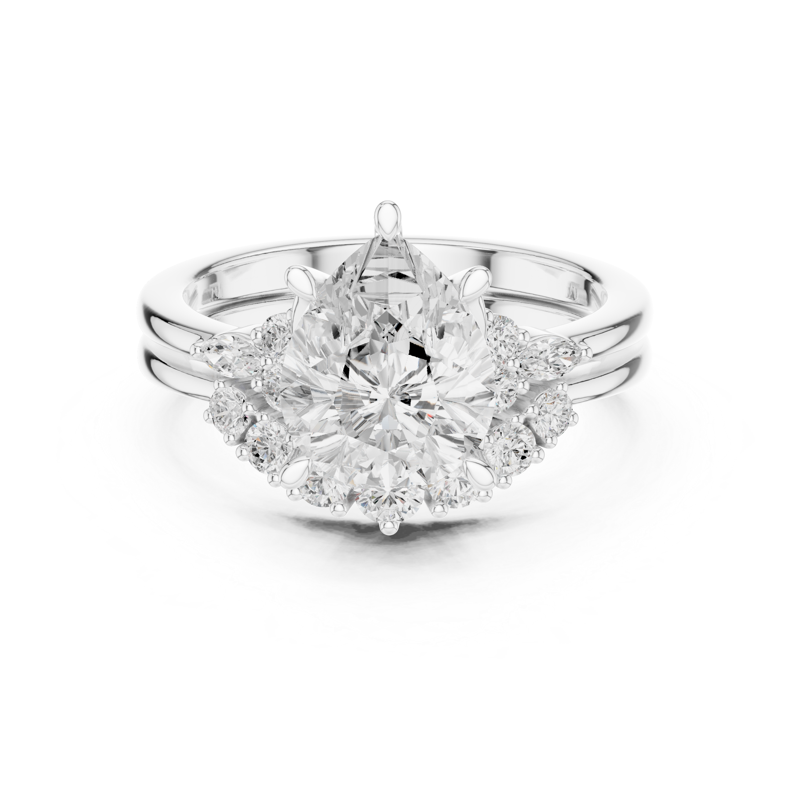 2.92Carat Bridal Set Ring – EF VS/SI Lab-Created Diamond in 14K Rose Gold | Women's Engagement or Wedding