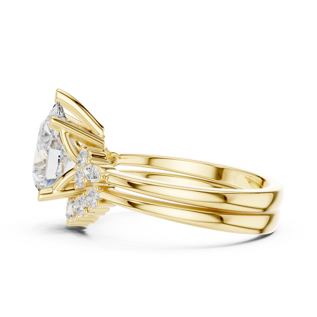 2.92Carat Bridal Set Ring – EF VS/SI Lab-Created Diamond in 14K Rose Gold | Women's Engagement or Wedding