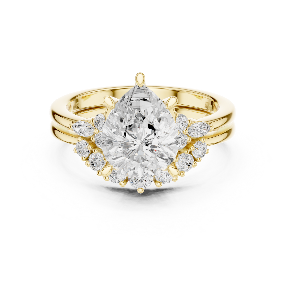 2.92Carat Bridal Set Ring – EF VS/SI Lab-Created Diamond in 14K Rose Gold | Women's Engagement or Wedding
