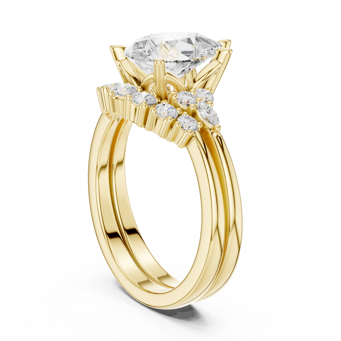 2.92Carat Bridal Set Ring – EF VS/SI Lab-Created Diamond in 14K Rose Gold | Women's Engagement or Wedding