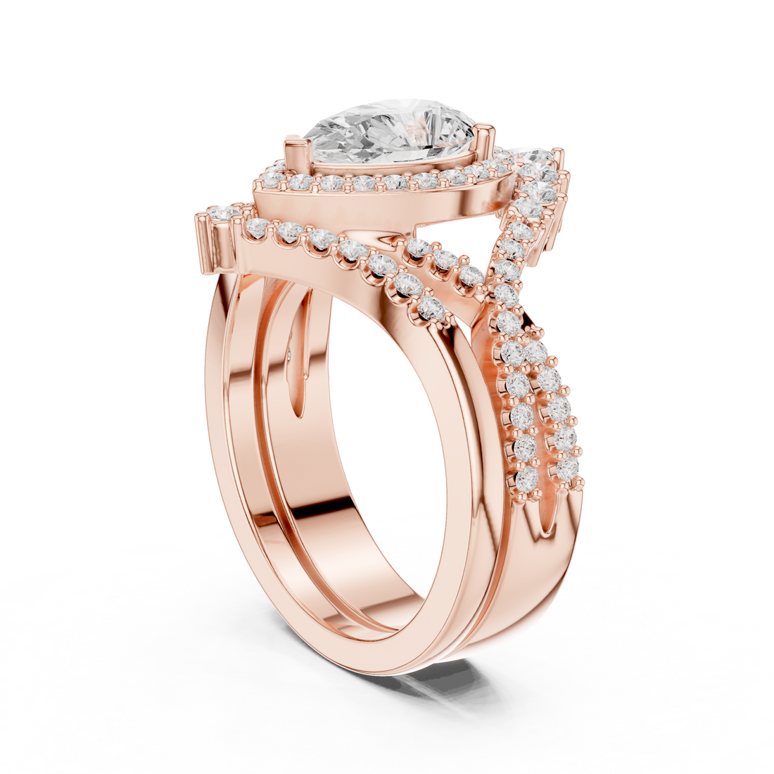 2.70CT Bridal Set Ring – EF VS/SI Lab-Created Diamond in 14K White Gold | Women's Engagement or Wedding