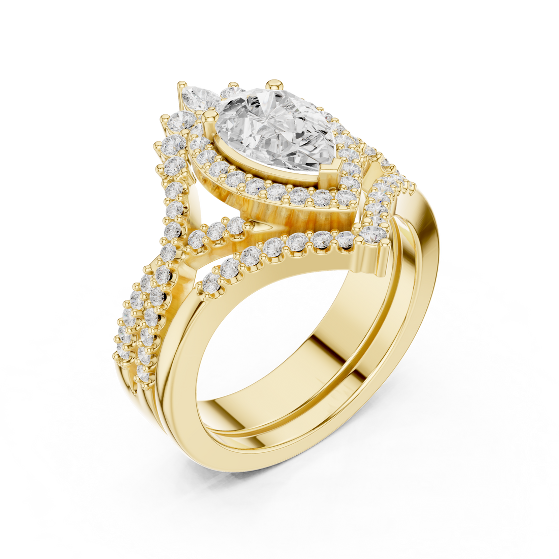 2.70CT Bridal Set Ring – EF VS/SI Lab-Created Diamond in 14K White Gold | Women's Engagement or Wedding
