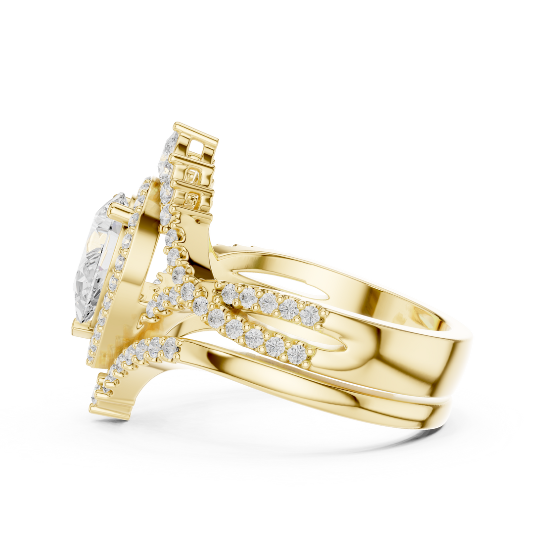 2.70CT Bridal Set Ring – EF VS/SI Lab-Created Diamond in 14K White Gold | Women's Engagement or Wedding