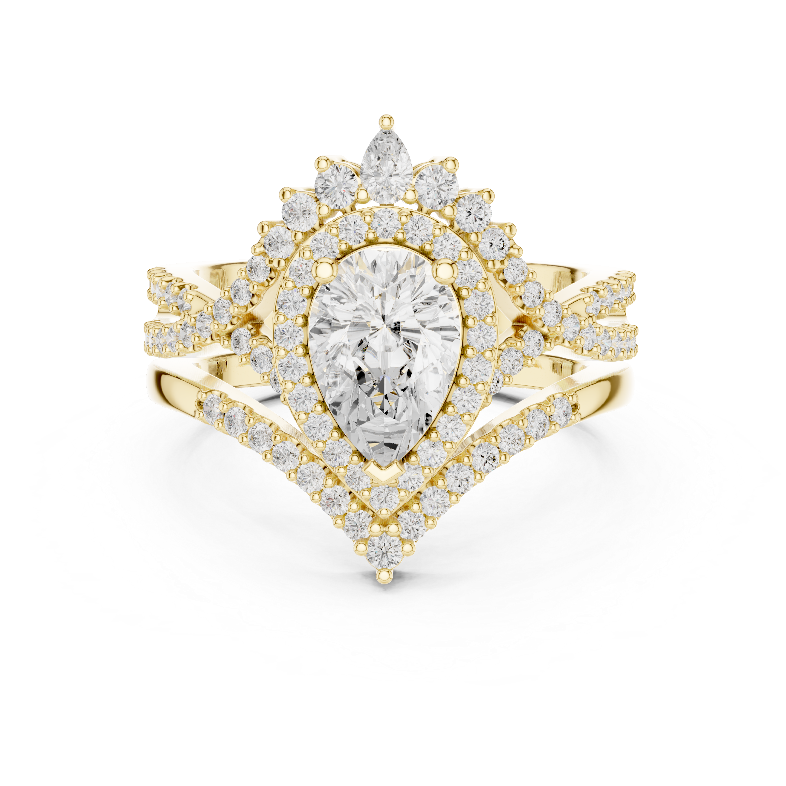 2.70CT Bridal Set Ring – EF VS/SI Lab-Created Diamond in 14K White Gold | Women's Engagement or Wedding