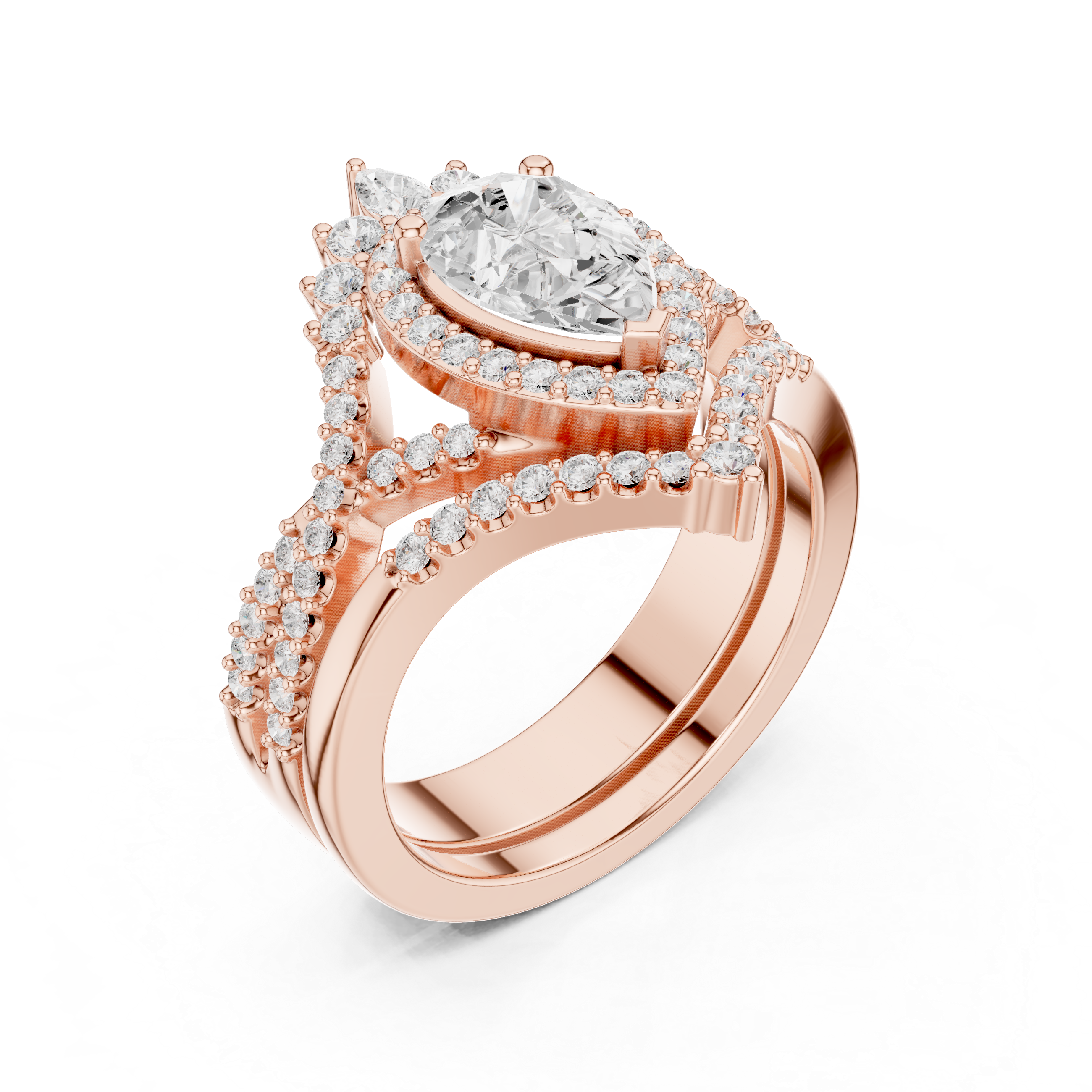 2.70CT Bridal Set Ring – EF VS/SI Lab-Created Diamond in 14K White Gold | Women's Engagement or Wedding