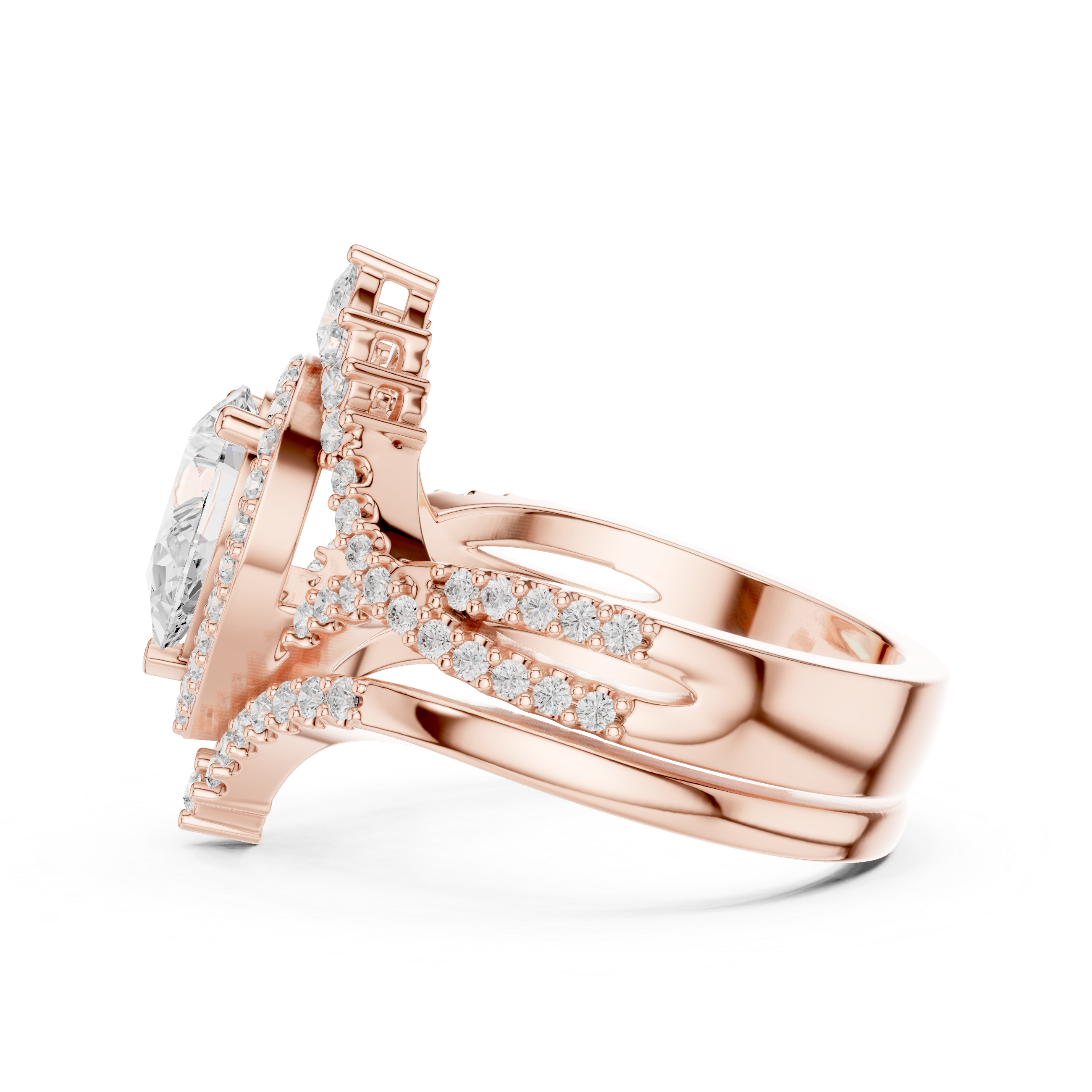 2.70CT Bridal Set Ring – EF VS/SI Lab-Created Diamond in 14K White Gold | Women's Engagement or Wedding