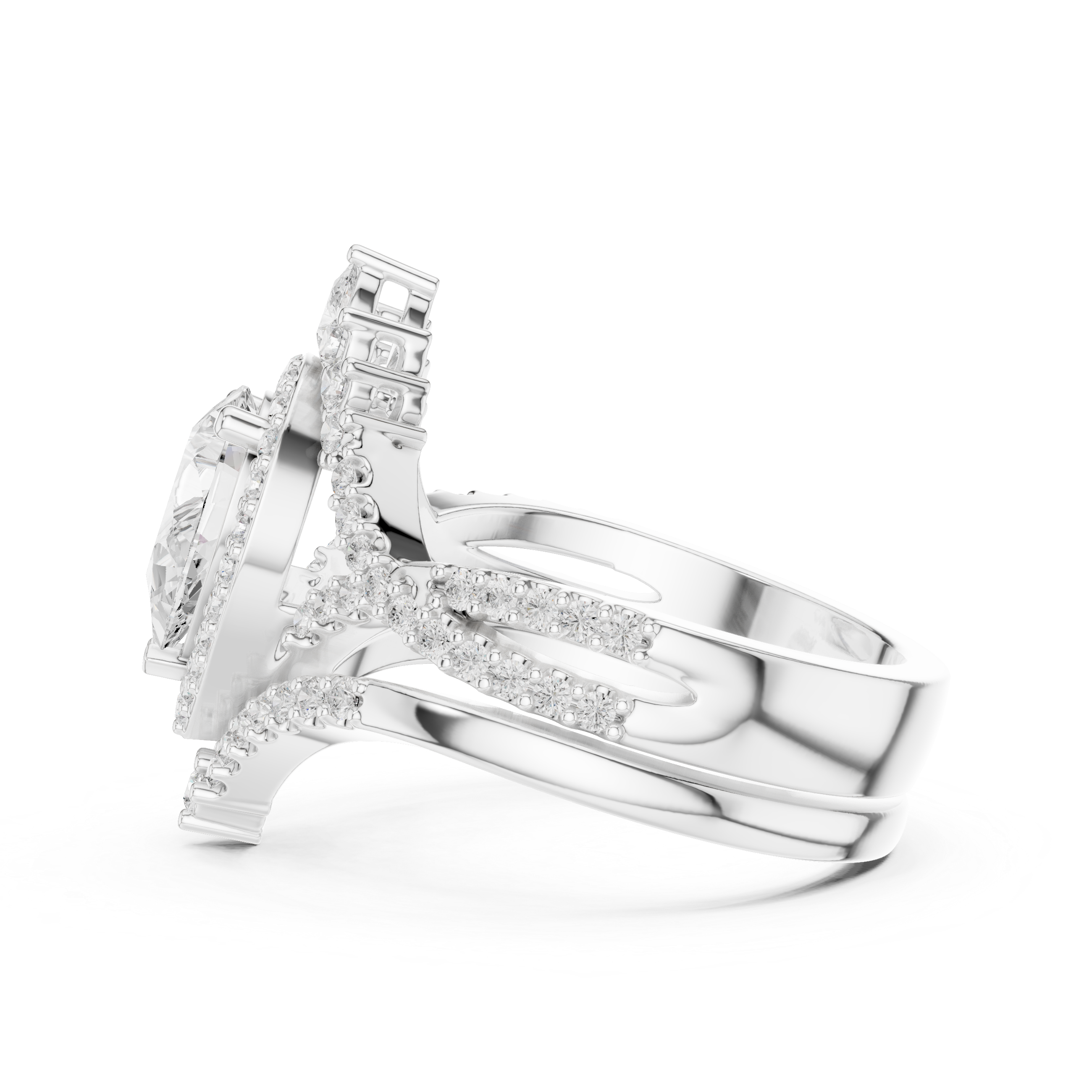 2.70CT Bridal Set Ring – EF VS/SI Lab-Created Diamond in 14K White Gold | Women's Engagement or Wedding
