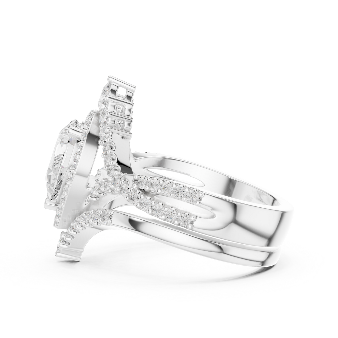 2.70CT Bridal Set Ring – EF VS/SI Lab-Created Diamond in 14K White Gold | Women's Engagement or Wedding