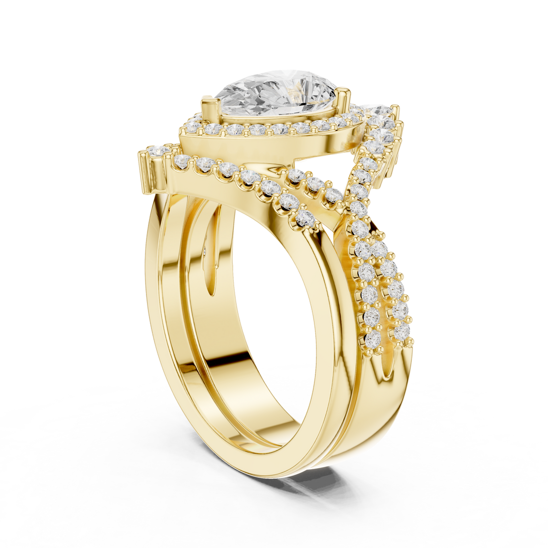 2.70CT Bridal Set Ring – EF VS/SI Lab-Created Diamond in 14K White Gold | Women's Engagement or Wedding