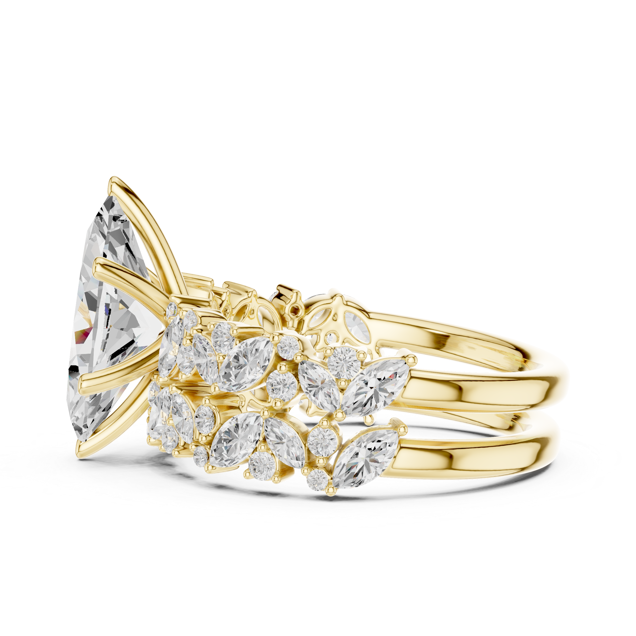3.70 CT Bridal Set Ring – EF VS/SI Lab-Created Diamond in 14K Rose Gold | Women's Engagement or Wedding
