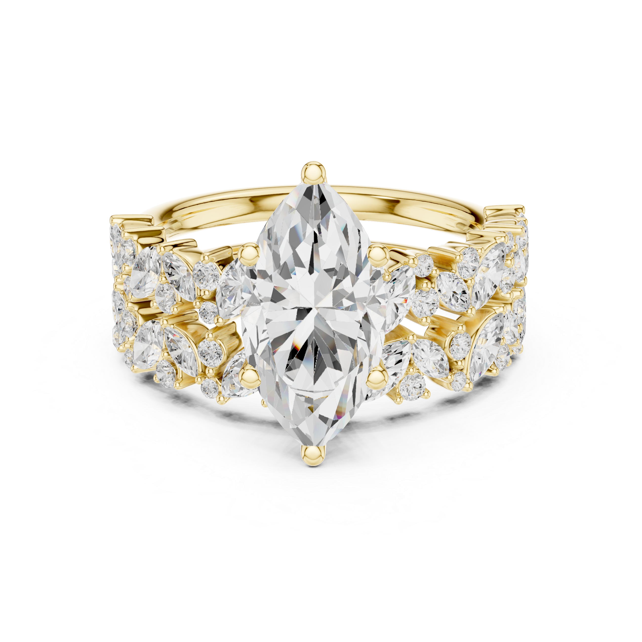 3.70 CT Bridal Set Ring – EF VS/SI Lab-Created Diamond in 14K Rose Gold | Women's Engagement or Wedding