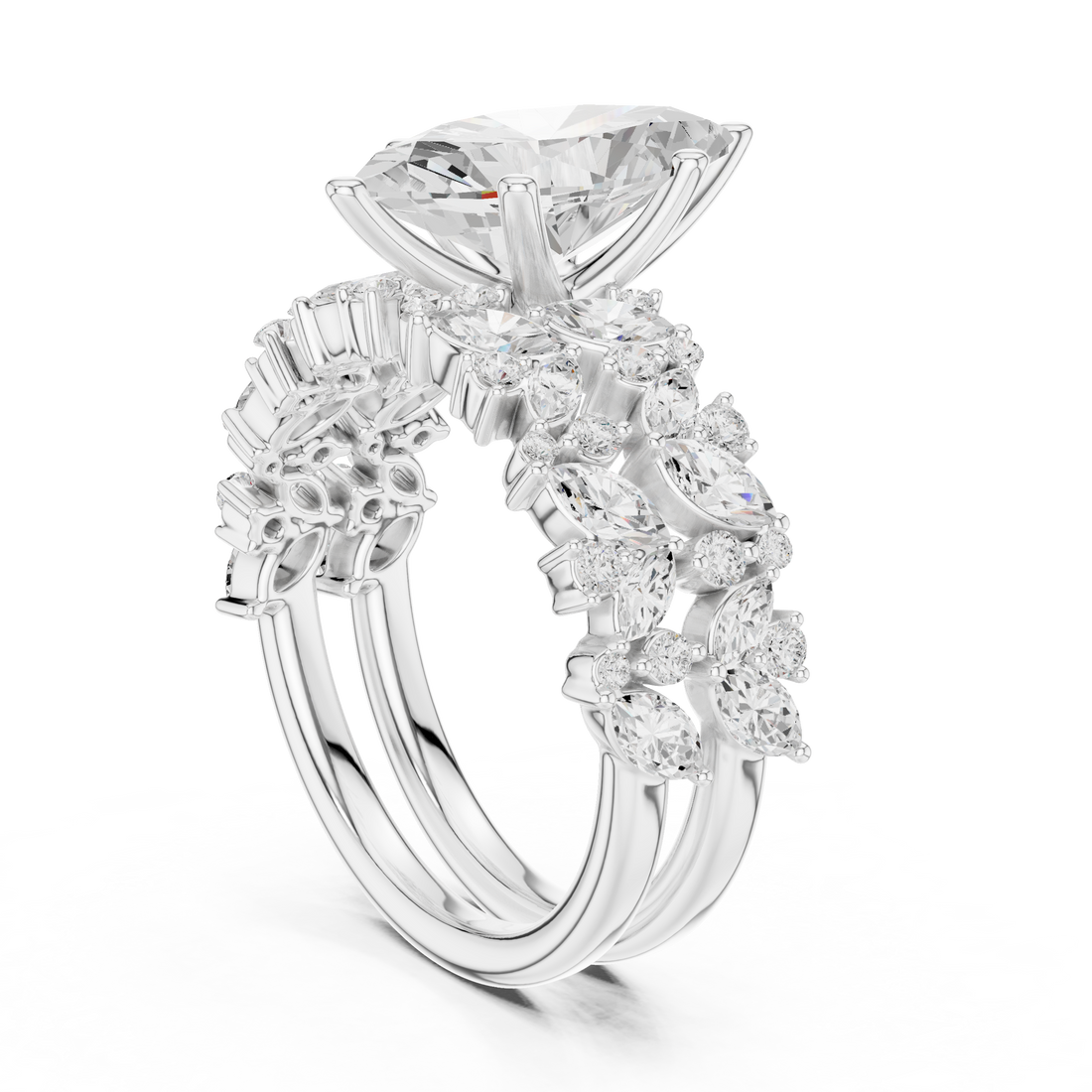 3.70 CT Bridal Set Ring – EF VS/SI Lab-Created Diamond in 14K Rose Gold | Women's Engagement or Wedding