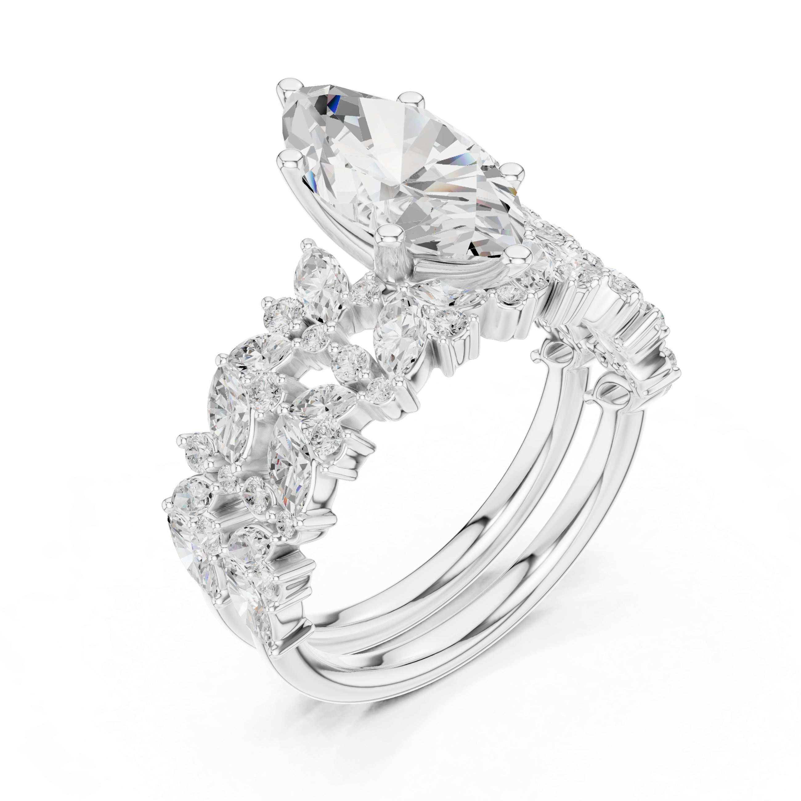3.70 CT Bridal Set Ring – EF VS/SI Lab-Created Diamond in 14K Rose Gold | Women's Engagement or Wedding