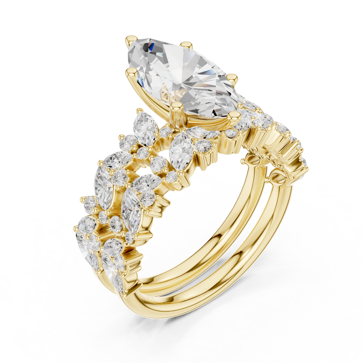 3.70 CT Bridal Set Ring – EF VS/SI Lab-Created Diamond in 14K Rose Gold | Women's Engagement or Wedding
