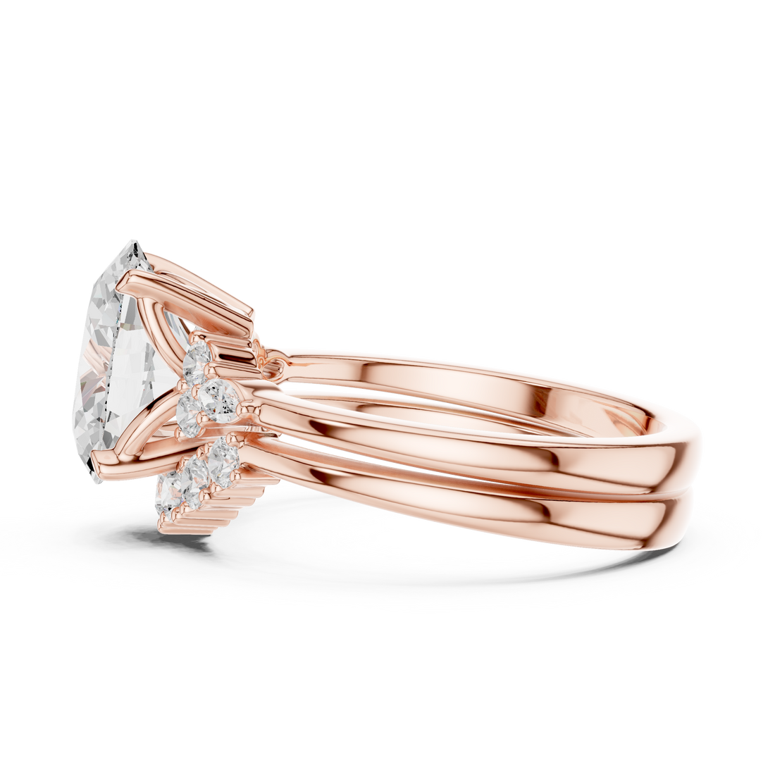 2.92 CT Bridal Set Ring – EF VS/SI Lab-Created Diamond in 14K Yellow Gold | Women's Engagement or Wedding