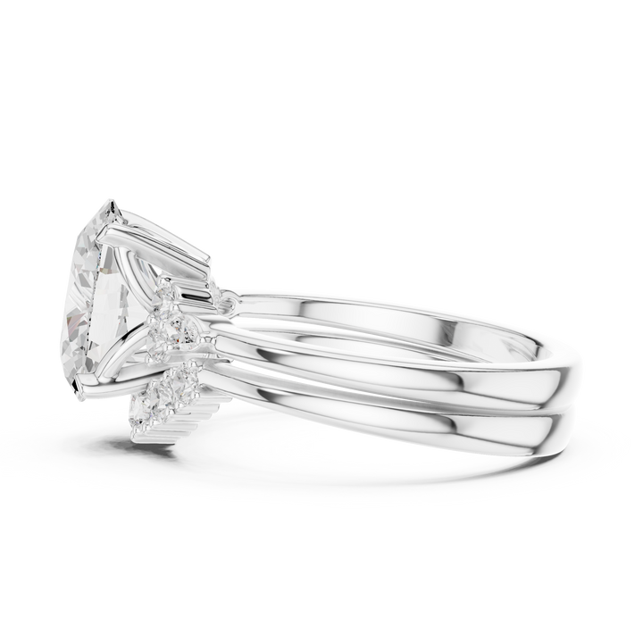 2.92 CT Bridal Set Ring – EF VS/SI Lab-Created Diamond in 14K Yellow Gold | Women's Engagement or Wedding