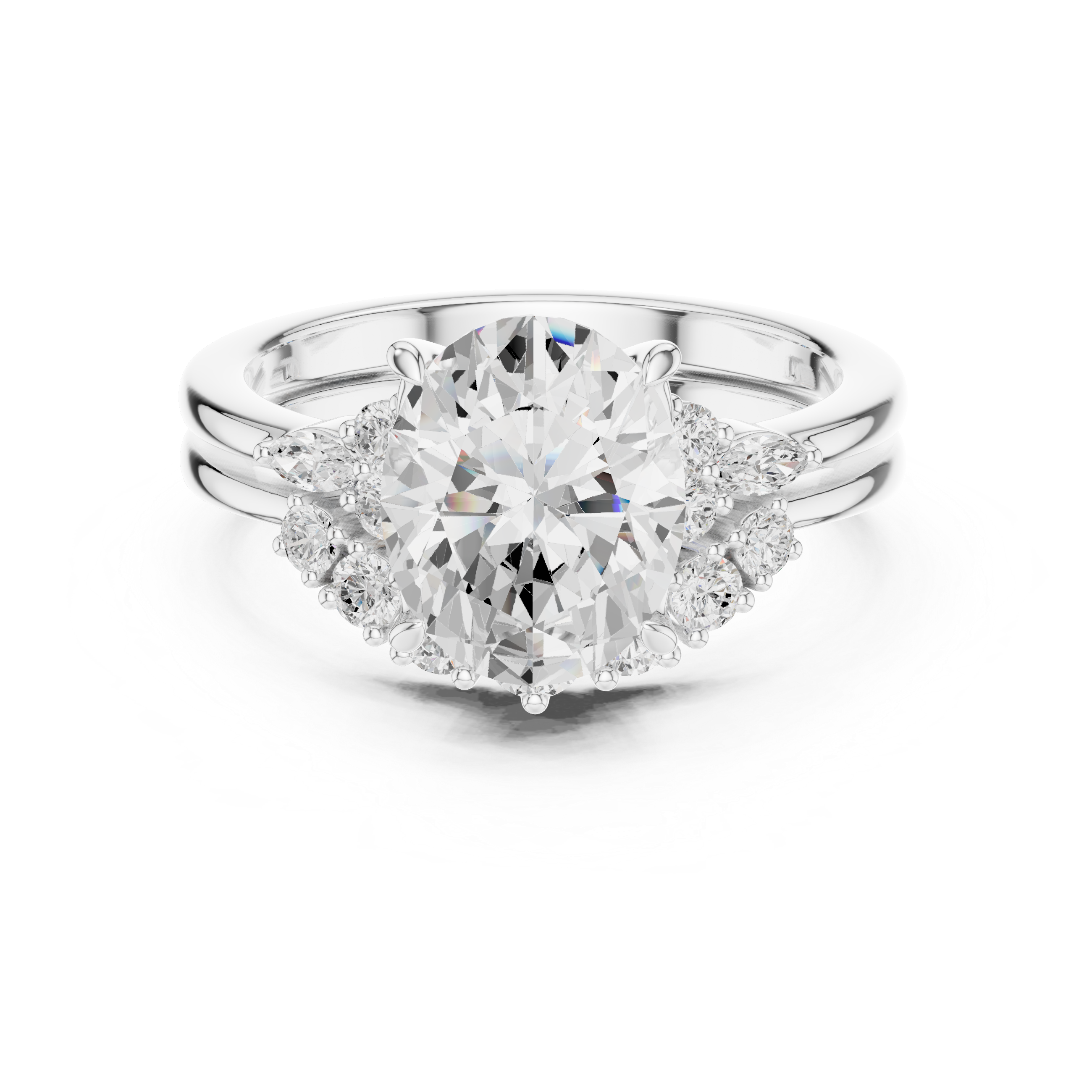 2.92 CT Bridal Set Ring – EF VS/SI Lab-Created Diamond in 14K Yellow Gold | Women's Engagement or Wedding