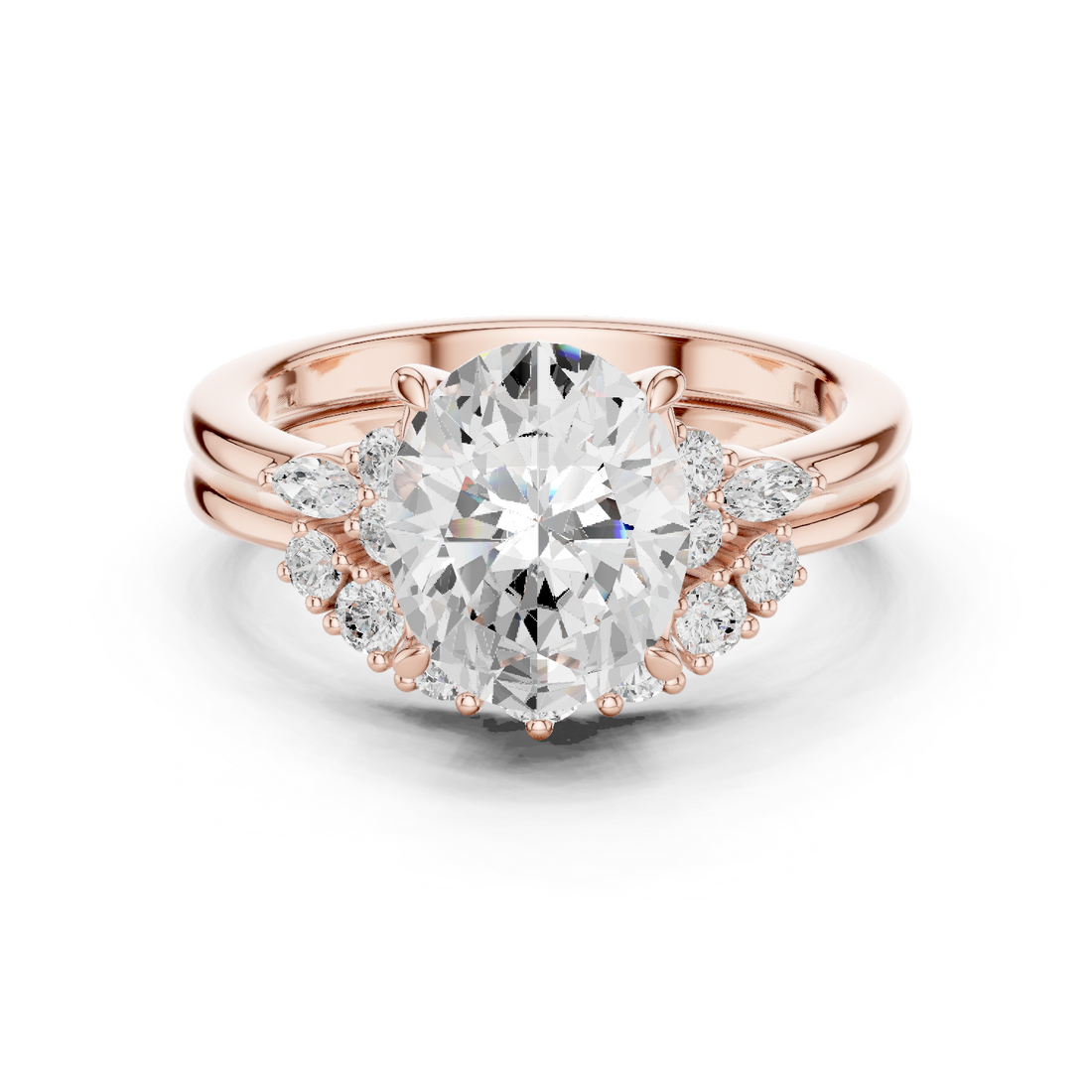2.92 CT Bridal Set Ring – EF VS/SI Lab-Created Diamond in 14K Yellow Gold | Women's Engagement or Wedding