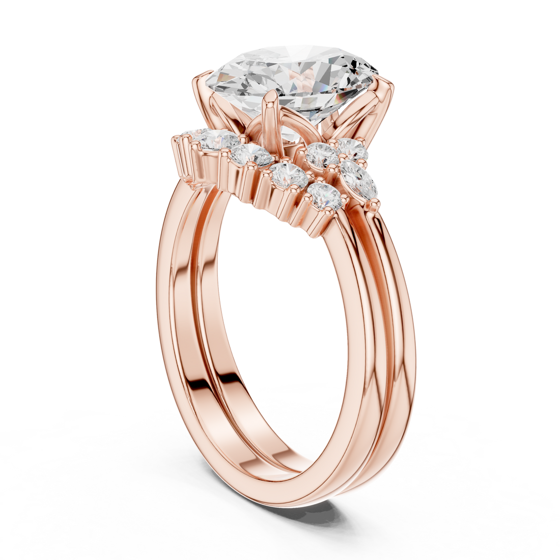 2.92 CT Bridal Set Ring – EF VS/SI Lab-Created Diamond in 14K Yellow Gold | Women's Engagement or Wedding