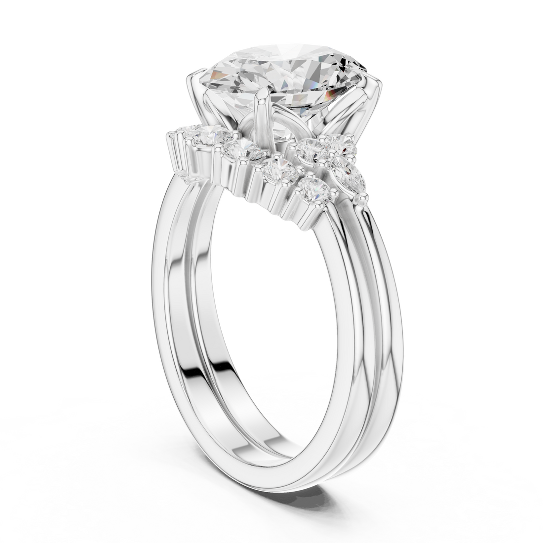 2.92 CT Bridal Set Ring – EF VS/SI Lab-Created Diamond in 14K Yellow Gold | Women's Engagement or Wedding